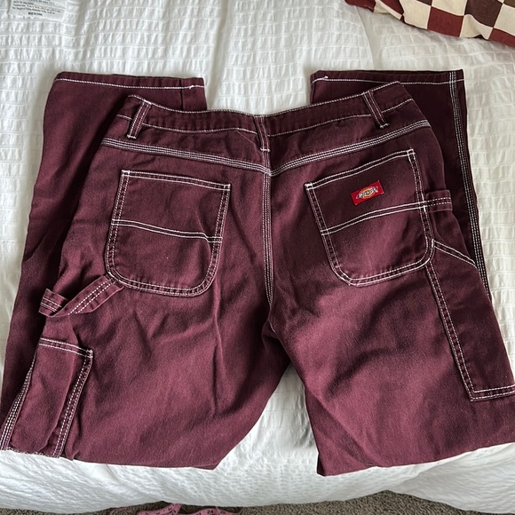 Dickies Denim - Maroon Dickies Carpenter Cargo Oversized Pants.